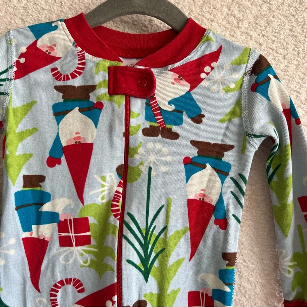 Hanna Andersson Toddler Gnome‎ Christmas Winter Zipper Pajamas Size 3T